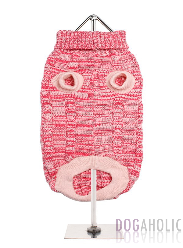 Pink Waffle Textured Knitted Sweater