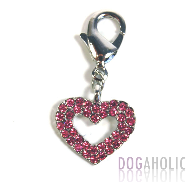 Hollow Heart Collar Charm in Pink