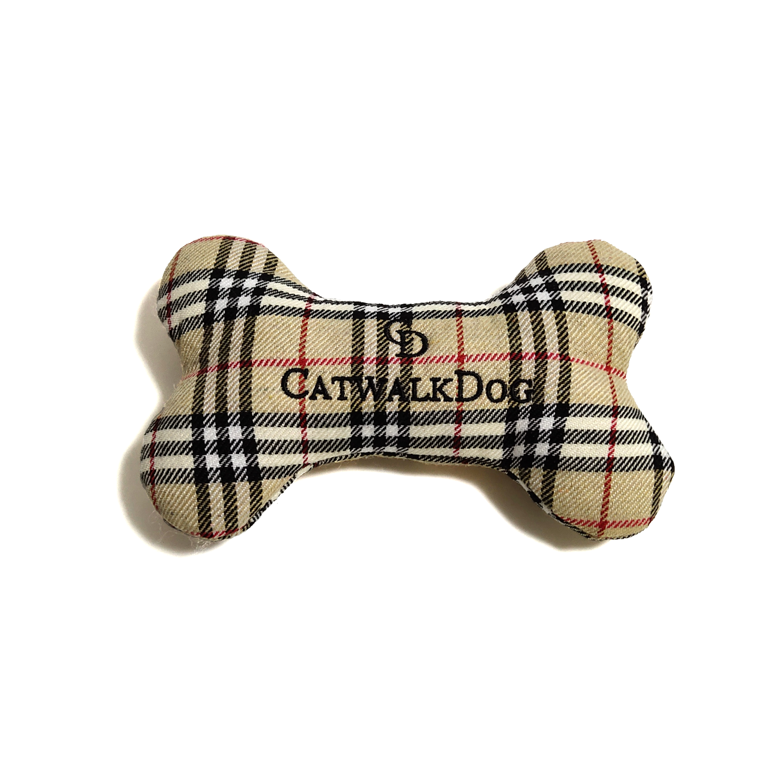 CatwalkDog Furberry Bone Parody Plush Dog Toy